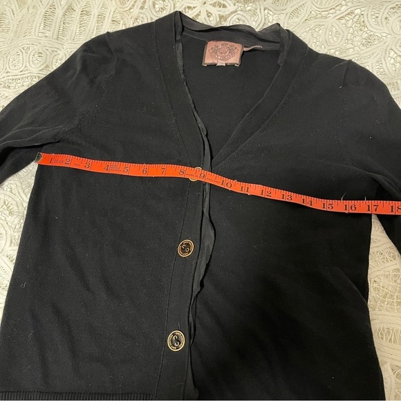 Juicy Couture Black Button Up Cardigan - Size L - Picture 9 of 13